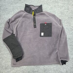 Topo Designs Mountain Fleece Pullover Jacket Men's Large Gray Snap